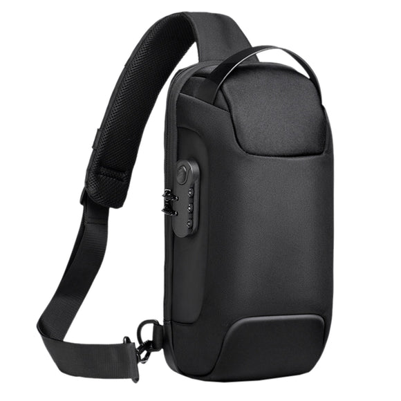 Men's Sling Backpack Waterproof Anti-theft Shoulder Crossbody Chest Bag Messenger Sling Bag Daypack with USB Charging Port