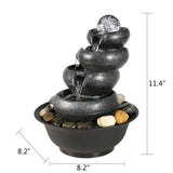 11.4inches Relaxation Water Fountain with Lights for Office and Home Decor