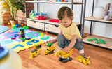 5 in 1 Dinosaur Transforming Robot Toys Set;  Magnetic Assemble into Emulation 14.5 inches Large Robot Figures;  5 Construction Trucks & Dinosaurs for Boys;  Kids Ages 3 and Up