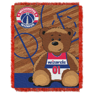 Wizards OFFICIAL National Basketball Association, "Half-Court" Baby 36"x 46" Triple Woven Jacquard Throw by The Northwest Company