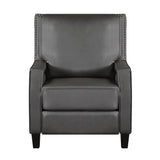 Push Back Reclining Chair Transitional Style Grey Color Self-Reclining Motion Chair 1pc Cushion Seat Modern Living Room Furniture