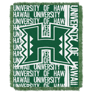Hawaii OFFICIAL Collegiate "Double Play" Woven Jacquard Throw