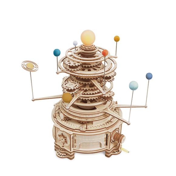 Robotime Rokr 316PCS Rotatable Mechanical Orrery DIY Wooden Model Building Block Kits Assembly Toy Gift for Children Adult ST001