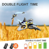 4DRC V17 Remote Control Plane RC Airplanes 2.4GHz 6CH EPP RC Plane 4 Motor RC Aircraft Toys for Adult Kids with Function Gravity Sensing Stunt Roll Cool Light RC Planes Airplanes