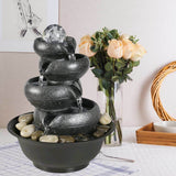 11.4inches Relaxation Water Fountain with Lights for Office and Home Decor