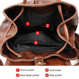 Women Girls Leather Backpack Shoulder School Shoulder Satchel HandBag Travel