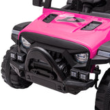 12V Electric Motorized Off-Road Vehicle, 2.4G Remote Control Kids Ride On Car, Head/Rear Lights, Music, Rear Spring Suspension,Rose red