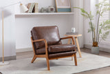 COOLMORE Wood Frame Armchair; Modern Accent Chair Lounge Chair for Living Room